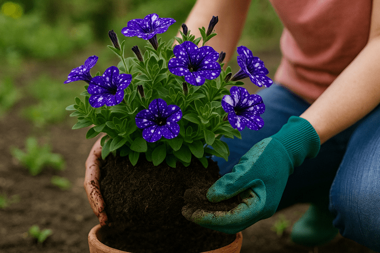 how to grow petunia night sky flower at home