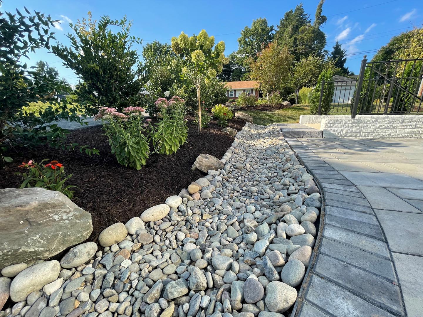 Dry creek bed landscaping