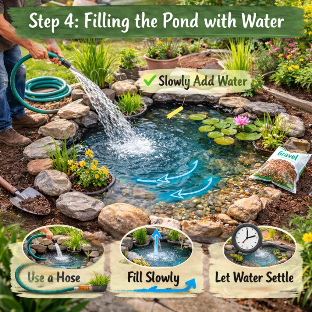 Step 4: Filling the Pond with Water