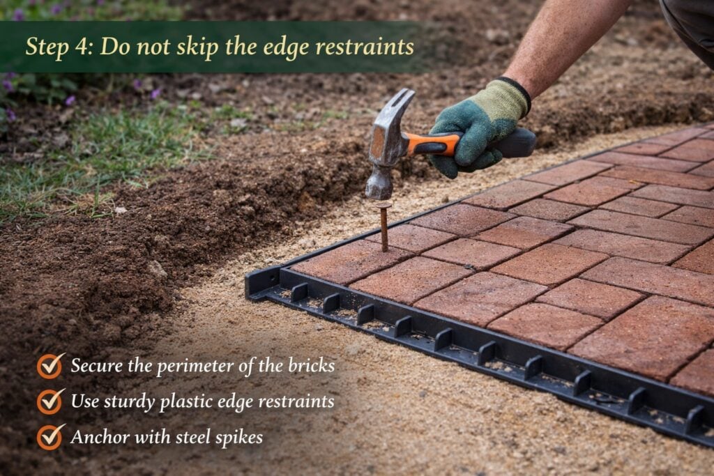 Step 4: Do not skip the edge restraints