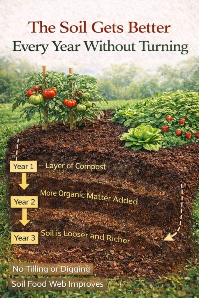 The Soil Gets Better Every Year Without Turning