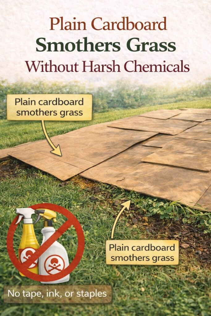 Plain Cardboard Smothers Grass Without Harsh Chemicals