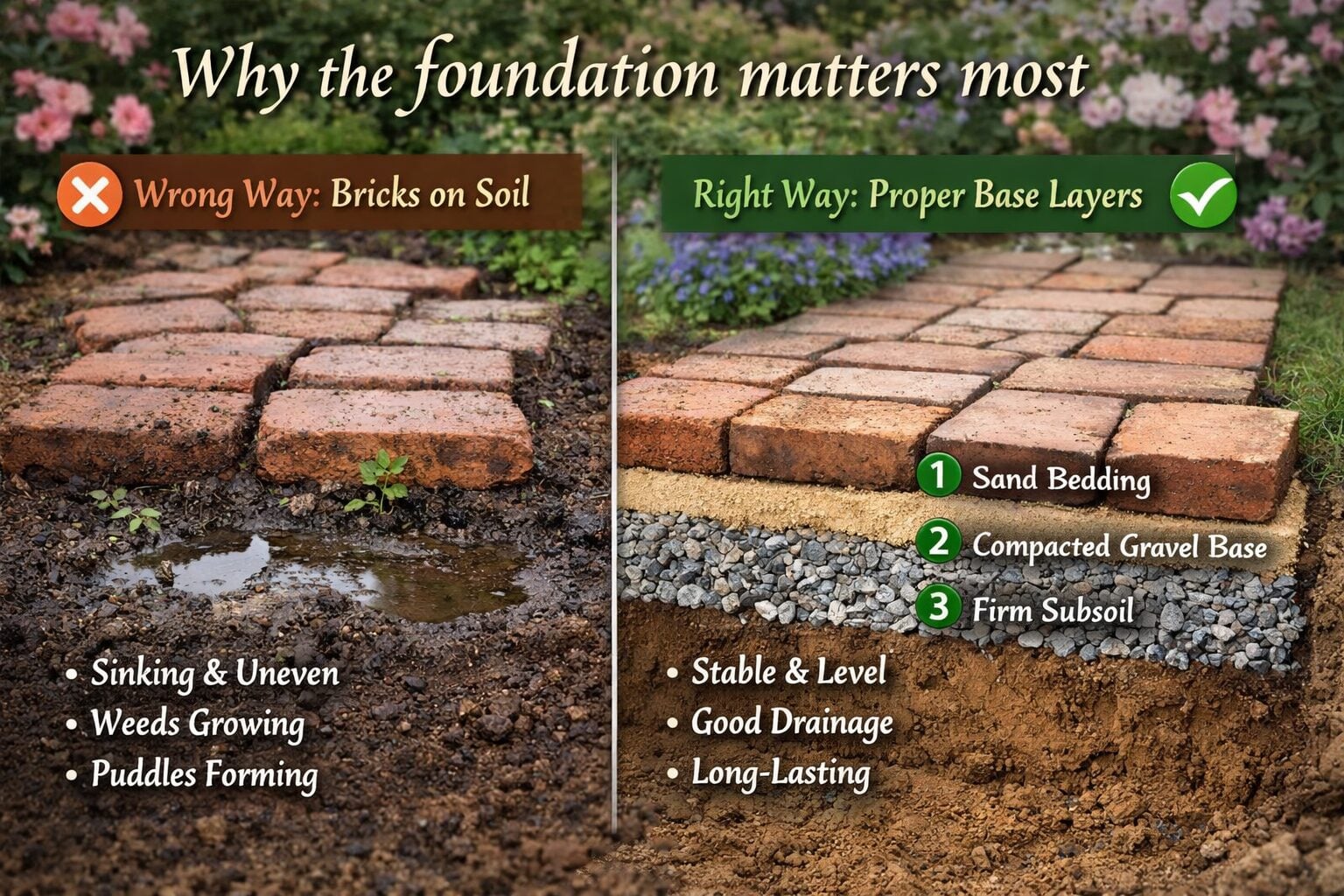 DIY brick path