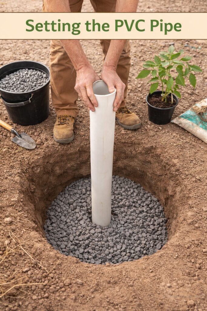 Step 2: Setting the PVC Pipe