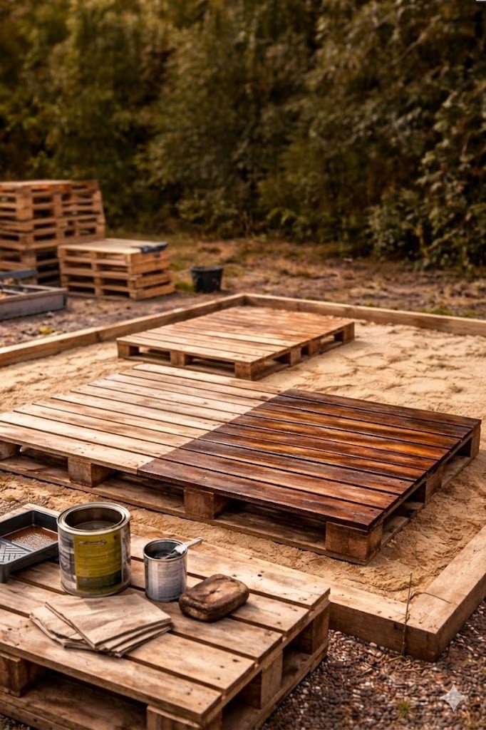 Sanding and Staining the Wood for a Sleek Finish
