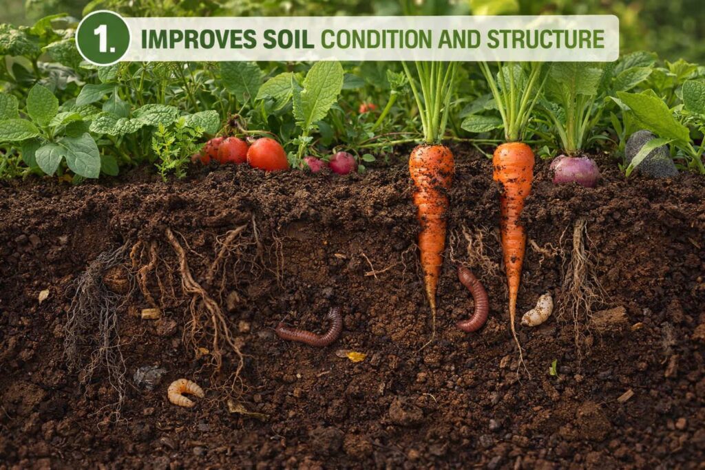 2. Increases the Soil’s Ability to Hold Water