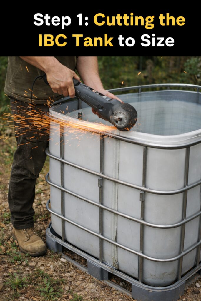 Step 1: Cutting the IBC Tank to Size