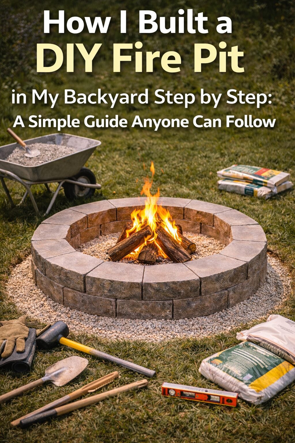 DIY fire pit backyard