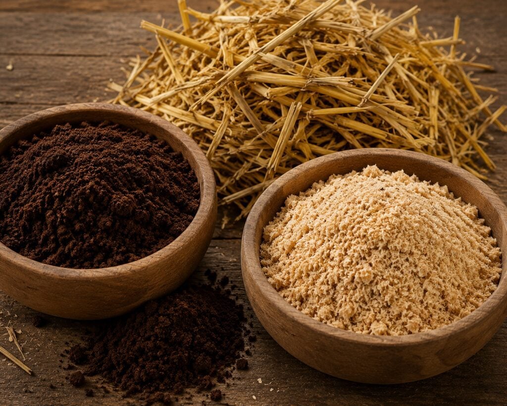 2. Substrate (Straw, Coffee Grounds, or Sawdust)