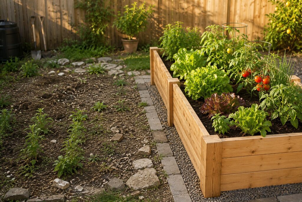 raised garden bed from pallets