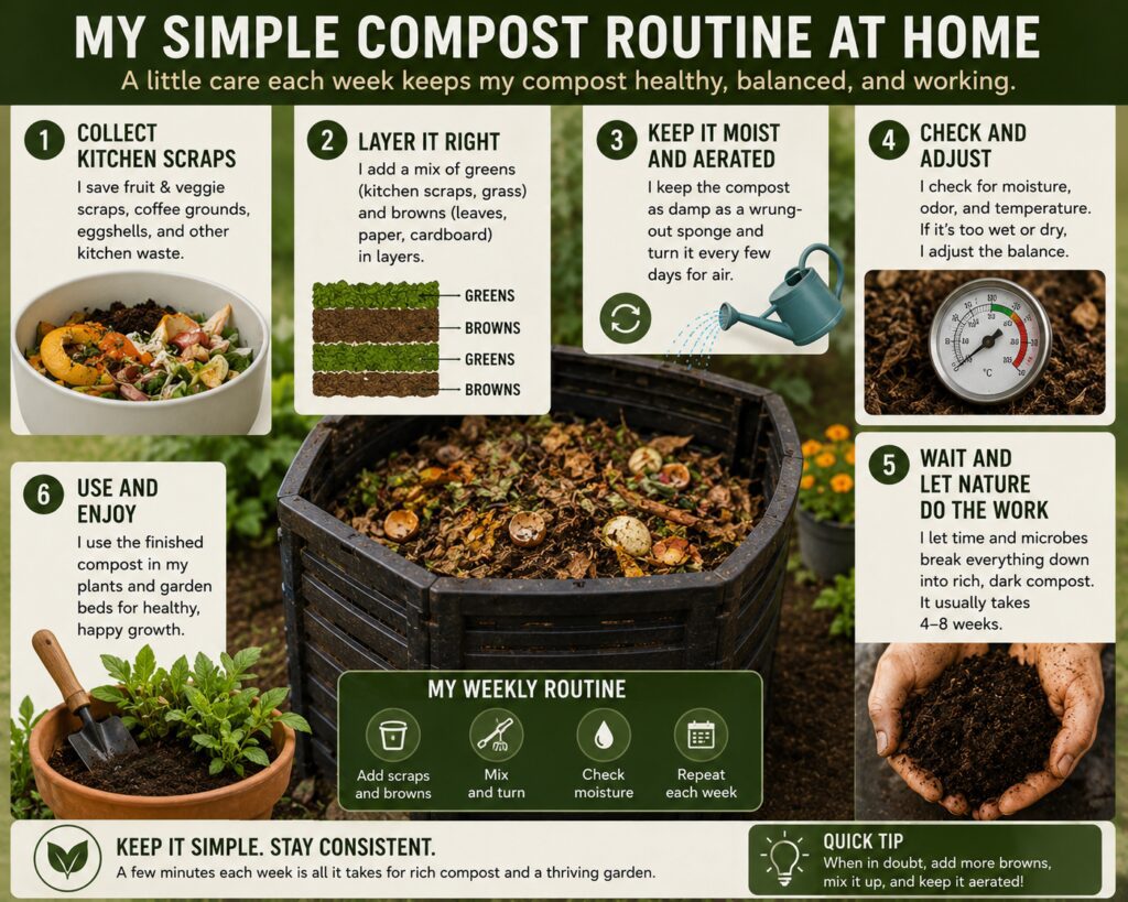 My Simple Compost Routine at Home