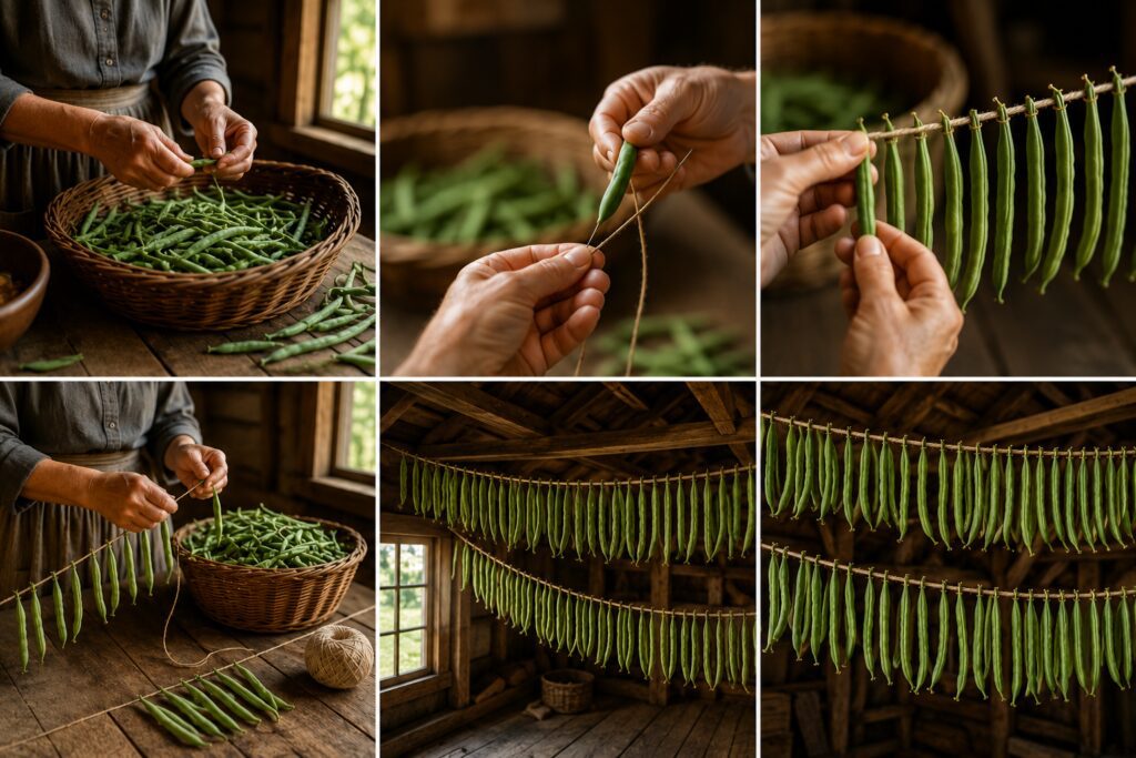 The Traditional Method of Stringing Green Beans