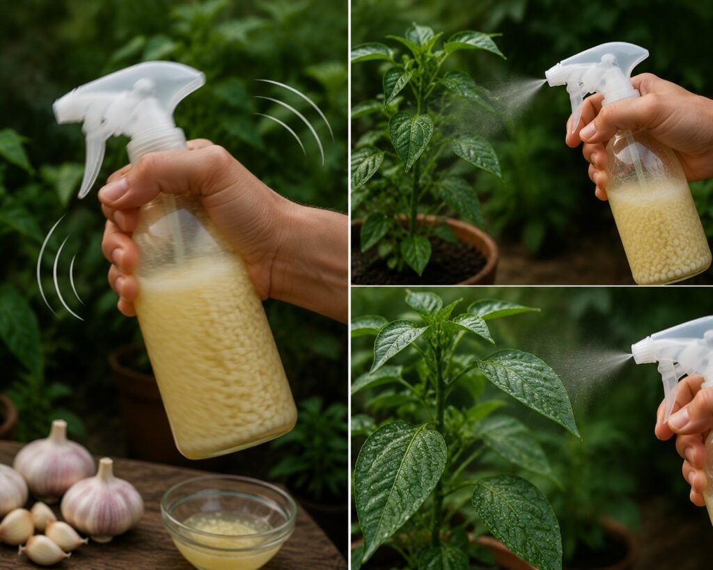 Step 5: Shaking and applying the spray correctly