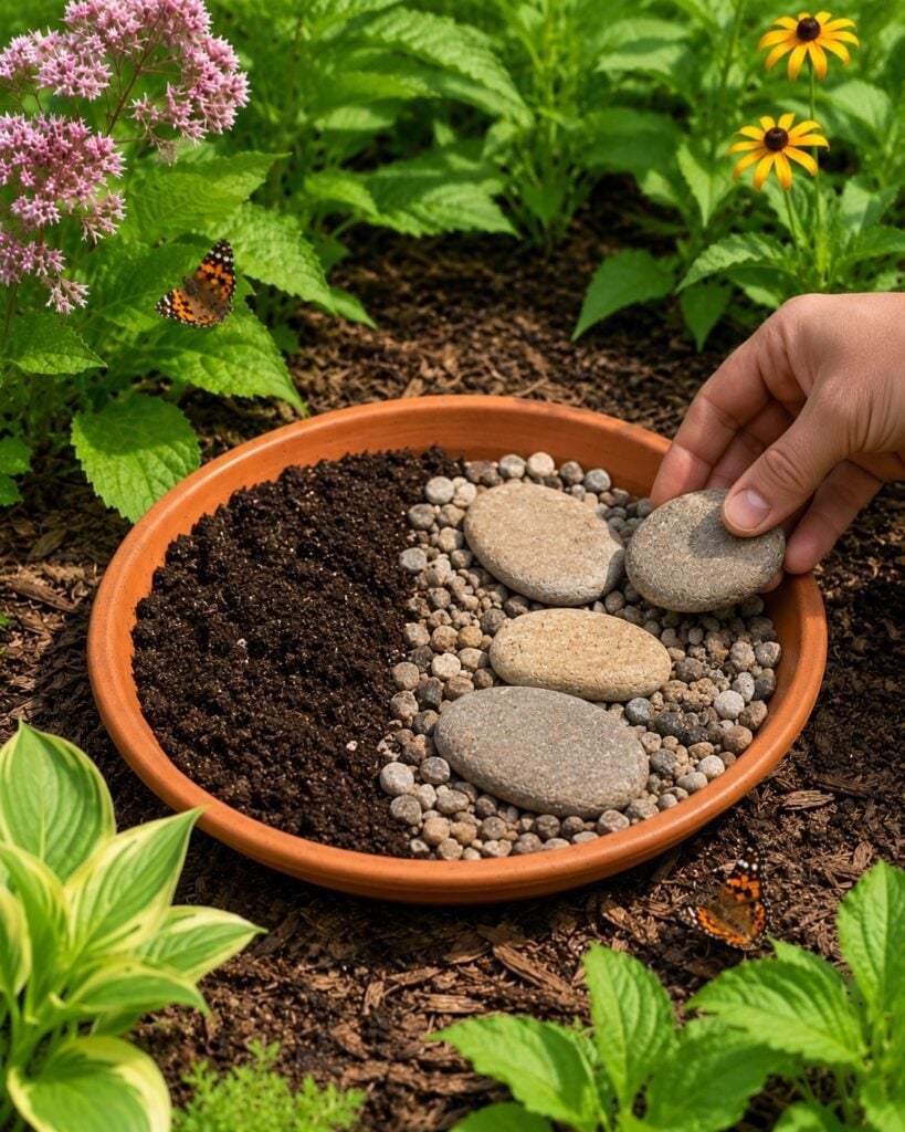 Step 3: Add Pebbles and Large Rocks