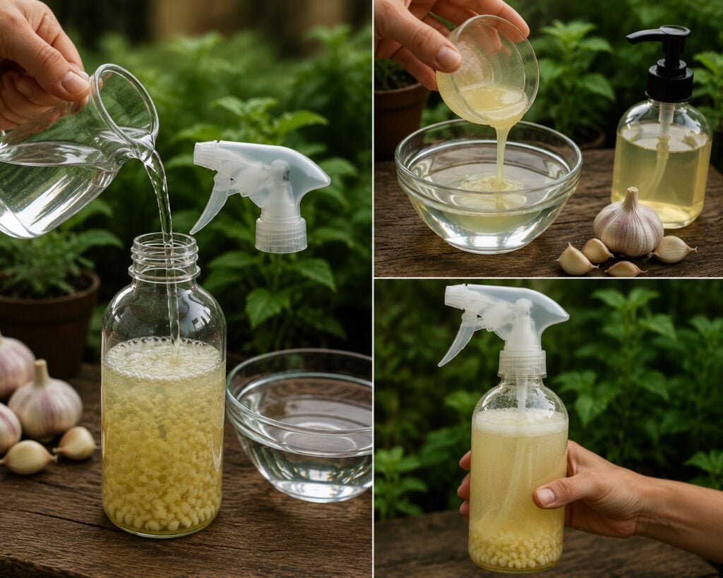 Step 4: Adding water and soap to make it plant safe