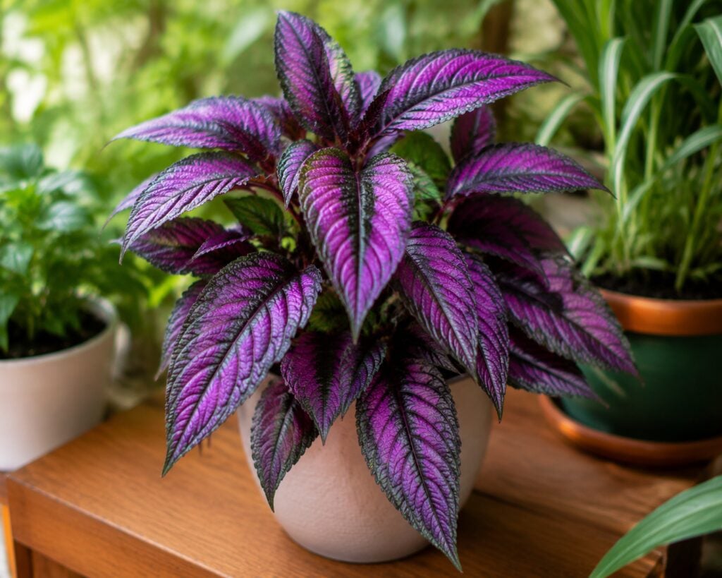 5. Persian Shield: Shimmering Purple Elegance