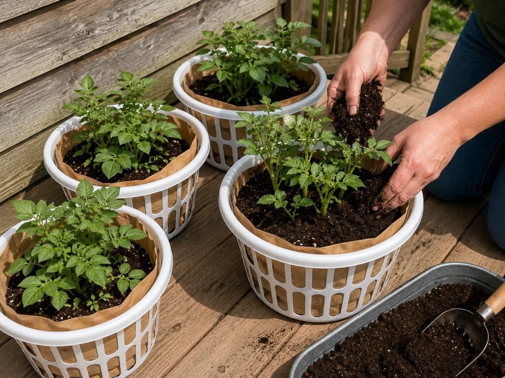 Adding Soil as the Plants Grow
