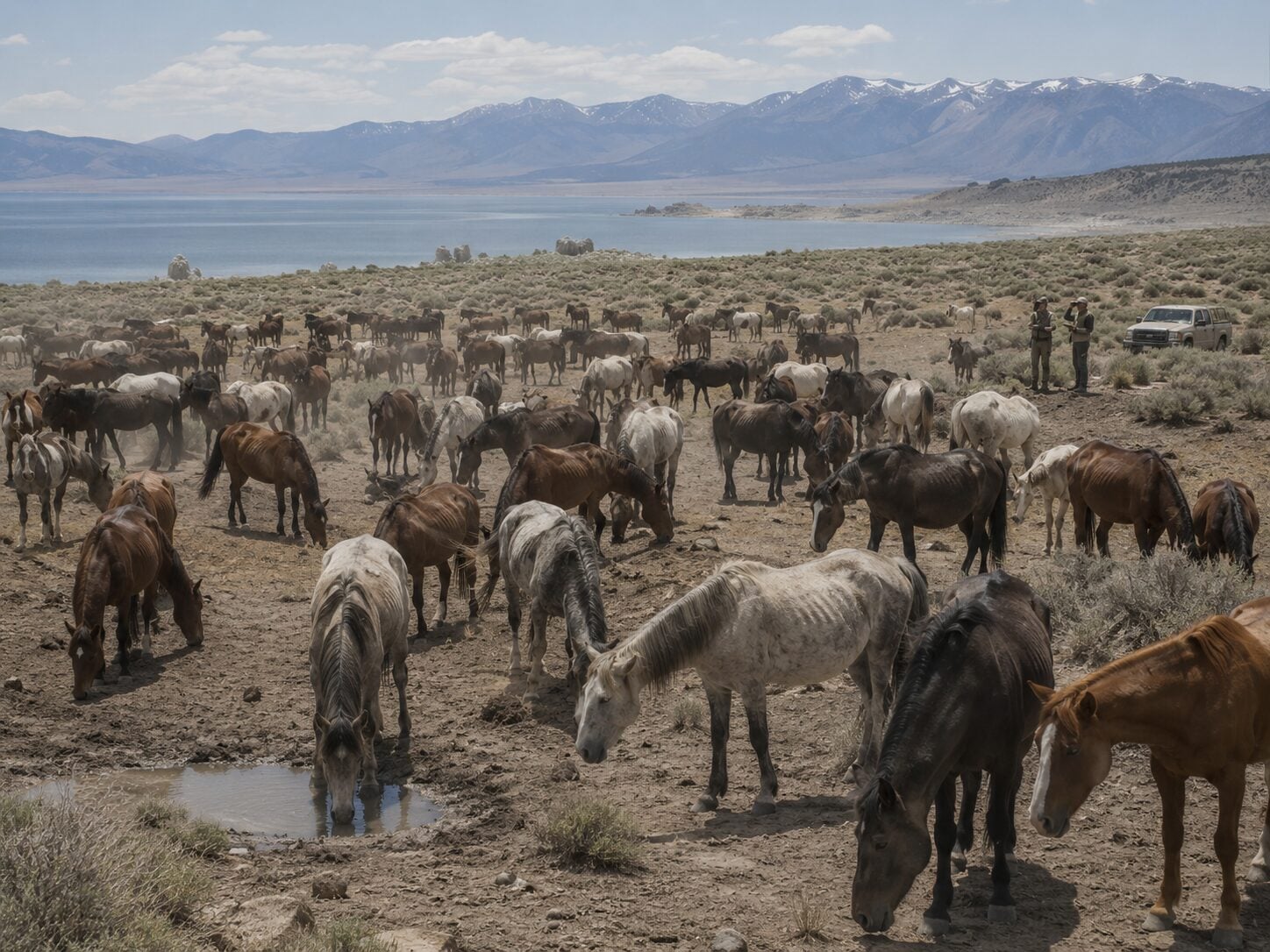 Mono Lake wild horse roundup